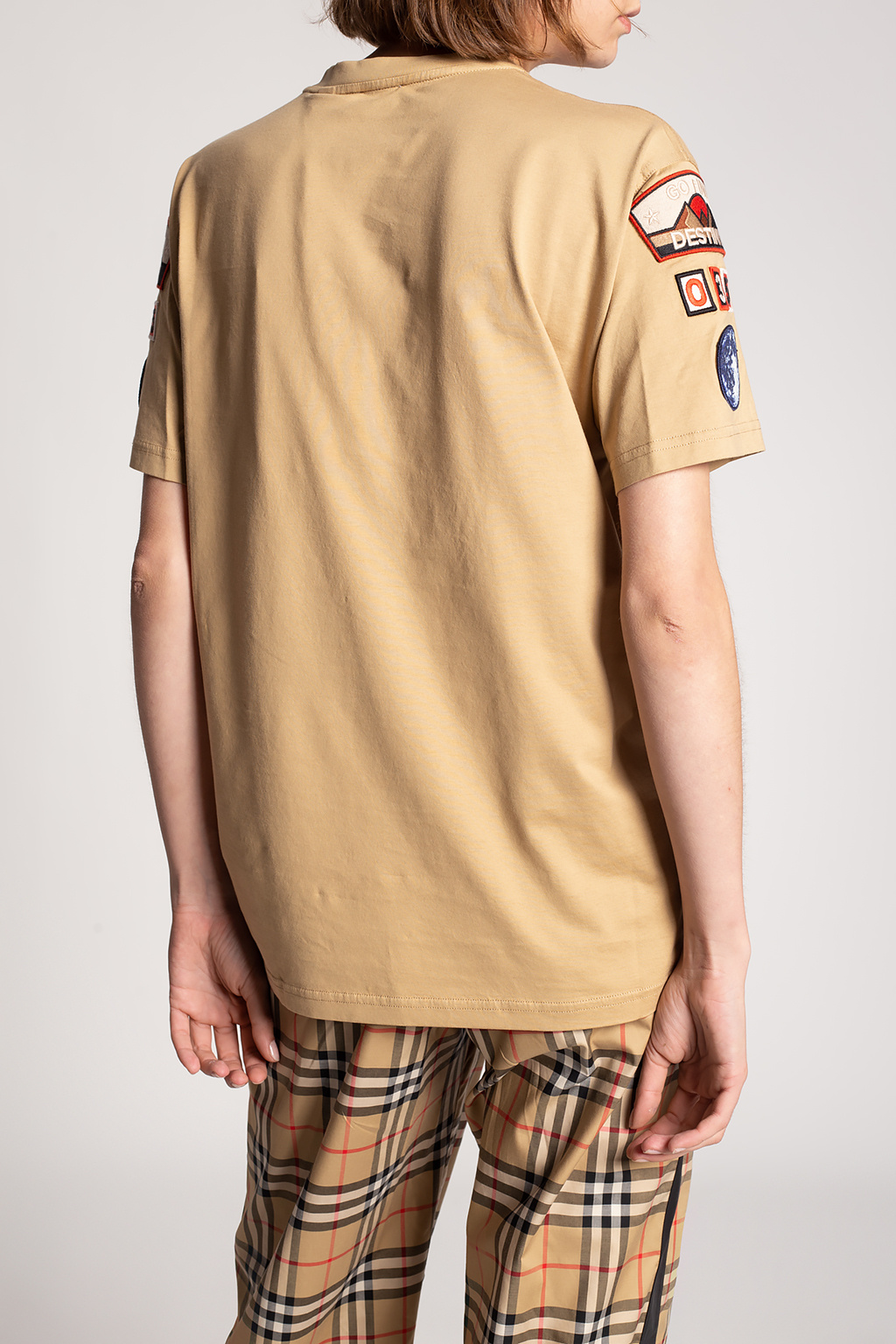 【関税込み】Burberry ベージュ フロックロゴ Tシャツ Burberry Crew Neck Logo T-Shirt Beige | chancefashionco